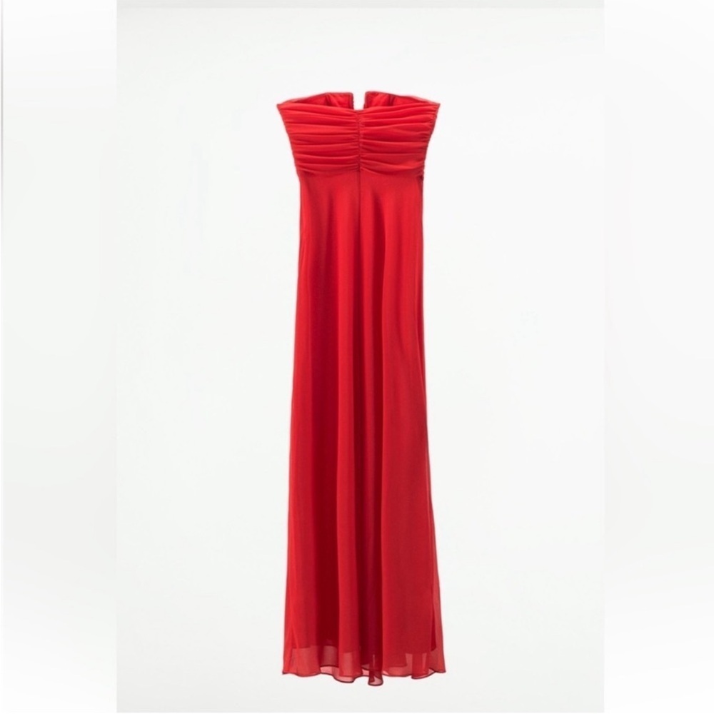 ZARA RUCHED STRAPLESS DRESS SIZE S NWT - Picture 5 of 13